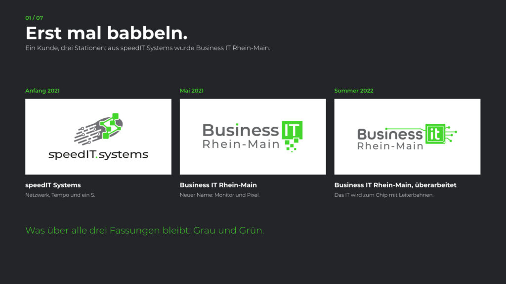 Schritt 1, Erst mal babbeln: drei Stationen von speedIT Systems zu Business IT Rhein-Main