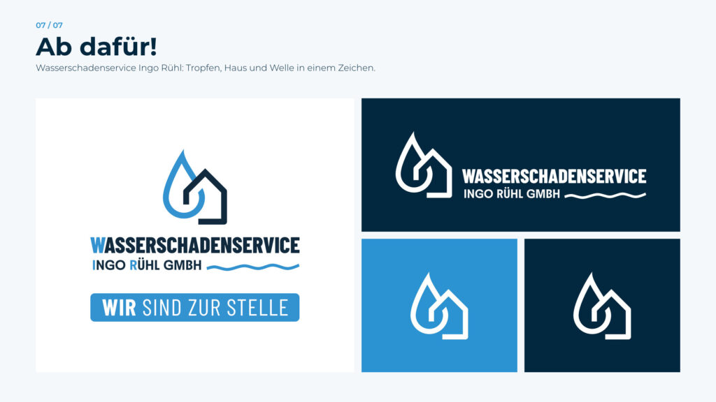 Schritt 7, Ab dafür: das Logo farbig, weiß und als Signet